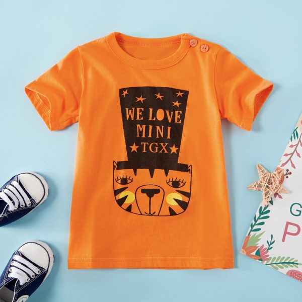 Lion Print Short-sleeve Tee (no shoes)